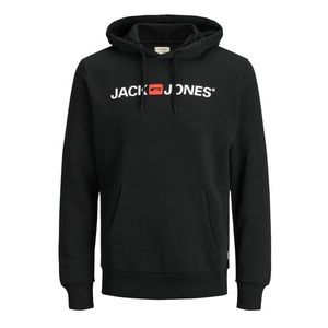 JACK & JONES Mikina 'Corp' čierna / biela / oranžová vyobraziť