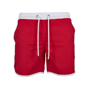 Urban Classics Plavecké šortky ohnivo červená / biela vyobraziť