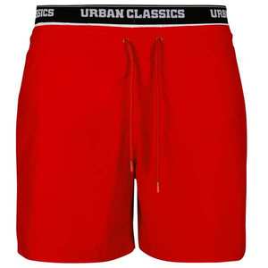 Urban Classics Plavecké šortky ohnivo červená / čierna / biela vyobraziť