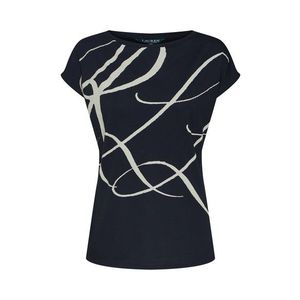 Lauren Ralph Lauren Tričko 'Grieta' čierna / biela vyobraziť