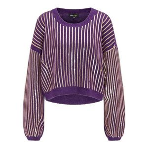 MYMO Oversize sveter 'At night' zlatá / tmavofialová vyobraziť