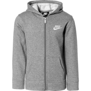 Nike Sportswear Tepláková bunda 'Club' sivá melírovaná / biela vyobraziť