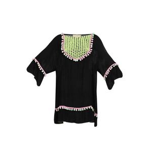MYMO Plážové šaty kiwi / čierna / pastelovo ružová vyobraziť