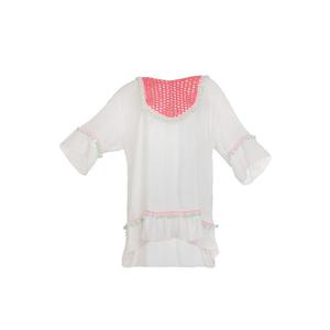 MYMO Plážové šaty ružová / biela / mätová vyobraziť