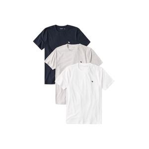 Abercrombie & Fitch Tričko sivá / námornícka modrá / biela vyobraziť