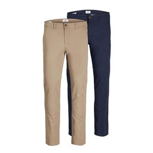 JACK & JONES Chino nohavice 'Marco' béžová / námornícka modrá vyobraziť