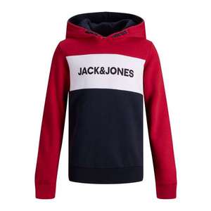Jack & Jones Junior Mikina červená / námornícka modrá / biela vyobraziť