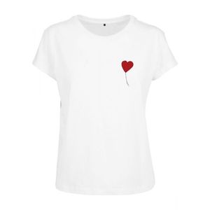 Merchcode Tričko 'Love' biela / karmínovo červená / čierna vyobraziť