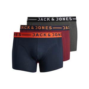 Jack & Jones Plus Boxerky burgundská / námornícka modrá / sivá melírovaná / tmavooranžová / biela vyobraziť