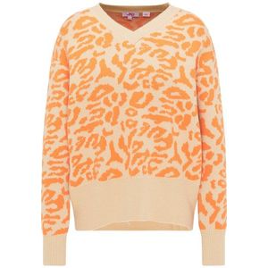 MYMO Oversize sveter béžová / oranžová vyobraziť