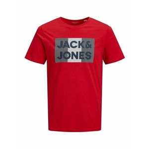 JACK & JONES Tričko červená / sivá vyobraziť