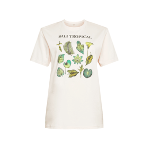 Mister Tee Curvy T-Shirt 'Bali Tropical' zelená / krémová vyobraziť