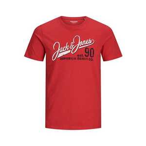 JACK & JONES Tričko biela / čierna / karmínovo červená vyobraziť