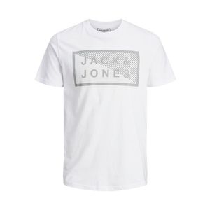 JACK & JONES Tričko 'JCOSHAWN' biela / svetlosivá vyobraziť
