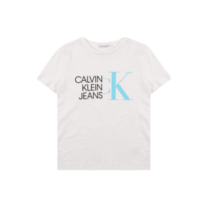 Calvin Klein Jeans Tričko biela / tyrkysová / čierna vyobraziť