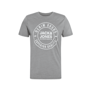 JACK & JONES Tričko sivá / biela vyobraziť