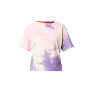 ALPHA INDUSTRIES Tričko pastelovo fialová / pastelovo ružová / biela vyobraziť