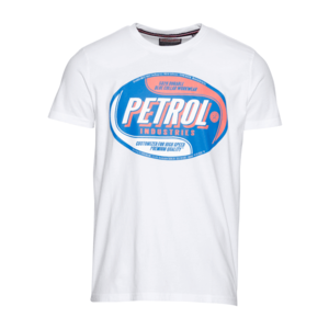 Petrol Industries Tričko biela / modrá / svetločervená vyobraziť