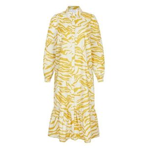 Aligne Košeľové šaty 'Cecilie' zlatá žltá / prírodná biela vyobraziť