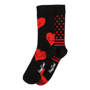 Happy Socks Ponožky čierna / biela / ohnivo červená vyobraziť