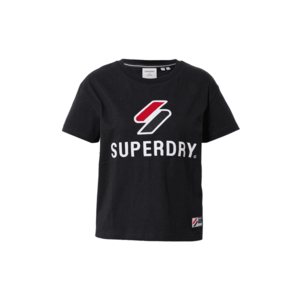 Superdry Tričko čierna / brusnicová / biela vyobraziť