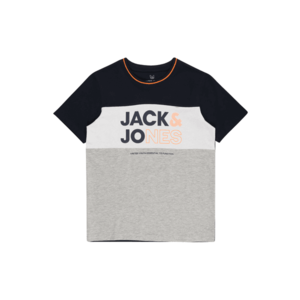 Jack & Jones Junior Tričko námornícka modrá / oranžová / sivá melírovaná vyobraziť