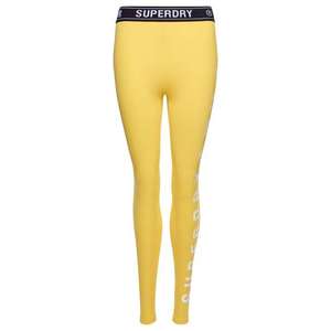 Superdry Športové nohavice žltá / čierna / biela vyobraziť