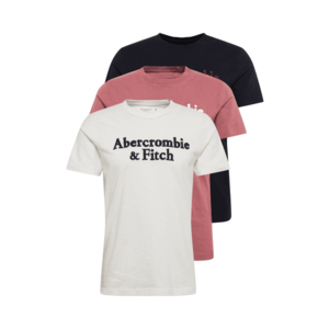 Abercrombie & Fitch Tričko biela / námornícka modrá / svetločervená / rubínová vyobraziť