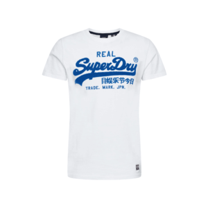 Superdry Tričko biela / kráľovská modrá vyobraziť