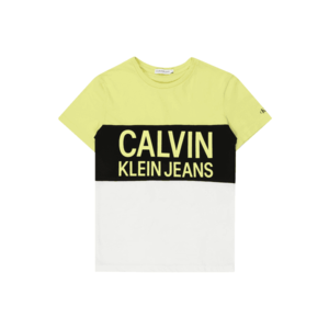Calvin Klein Jeans Tričko citrónová / biela / čierna vyobraziť