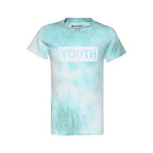 BLUE EFFECT Tričko 'Youth' biela / tyrkysová vyobraziť
