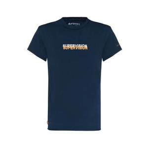 BLUE EFFECT Tričko 'Supervision' námornícka modrá / biela / oranžová vyobraziť