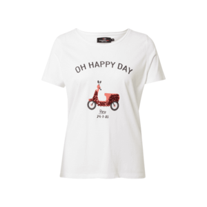Zwillingsherz Tričko 'Oh Happy Day' biela / červená / čierna vyobraziť