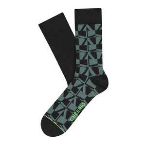 CHEERIO* Ponožky 'BLOCKS'N'BEAMS' čierna / zelená vyobraziť
