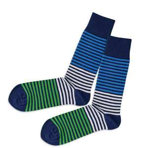 DillySocks Ponožky biela / modrá / trávovo zelená vyobraziť
