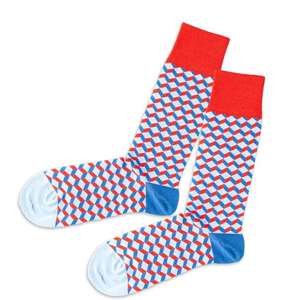 DillySocks Ponožky svetlomodrá / biela / svetločervená vyobraziť