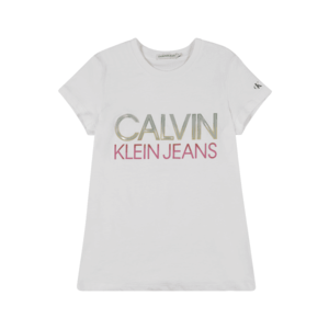 Calvin Klein Jeans Tričko biela / ružová / strieborná / hnedá / čierna vyobraziť