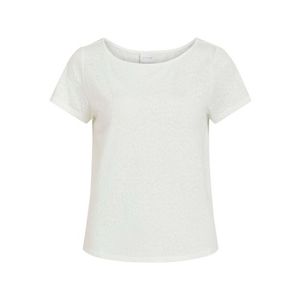 VILA Tričko 'Anita' biela / svetlosivá vyobraziť