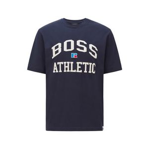 BOSS Casual Tričko 'Russell Athletic' námornícka modrá / biela / modrá / červená vyobraziť