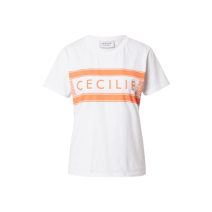 Cecilie Copenhagen Tričko 'Simone' biela / oranžová vyobraziť
