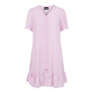 PIECES Košeľové šaty 'Sienna' fialová / biela vyobraziť