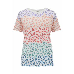 Sugarhill Brighton Tričko 'Maggie Coloured Leopard' biela / modrá / fialová / červená / oranžová vyobraziť