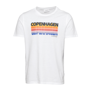 Lindbergh Tričko 'Copenhagen' biela / tmavomodrá / žltá / oranžová vyobraziť