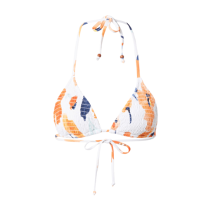 Seafolly Bikinový top 'Shirred Slide' biela / námornícka modrá / oranžová vyobraziť