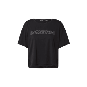 PUMA Funkčné tričko 'RUN LITE COOLadapt SKIMMER' čierna / biela vyobraziť