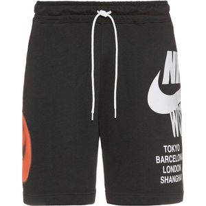 Nike Sportswear Nohavice čierna / biela / oranžovo červená vyobraziť