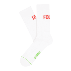 CHEERIO* Ponožky 'LOST/FOUND' biela / červená vyobraziť