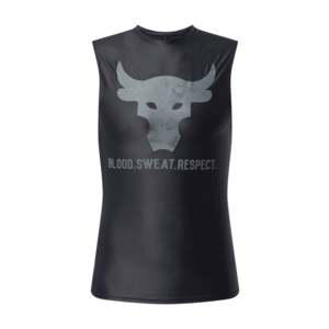 UNDER ARMOUR Funkčné tričko 'Project Rock' čierna / sivá vyobraziť
