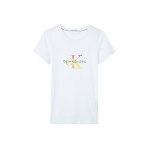 Calvin Klein Jeans Tričko biela / striebornosivá / limetková / malinová / svetlooranžová vyobraziť