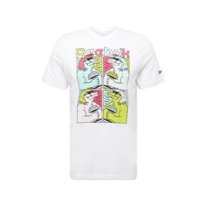 Reebok Sport Funkčné tričko biela / opálová / rosé / neónovo žltá / čierna vyobraziť